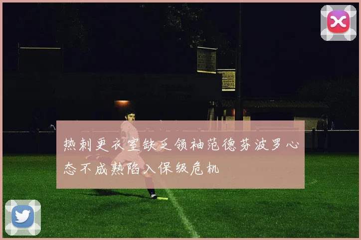 热刺更衣室缺乏领袖范德芬波罗心态不成熟陷入保级危机